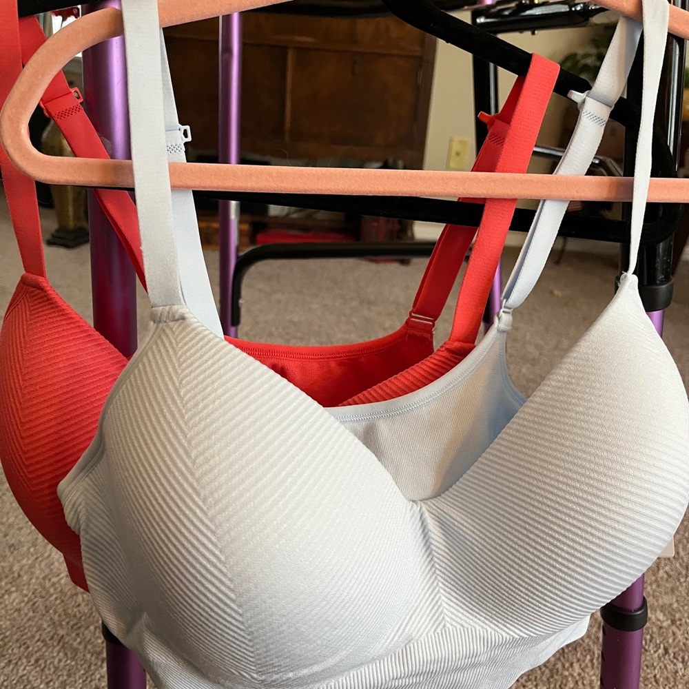 All in Motion orange and White Bra Set